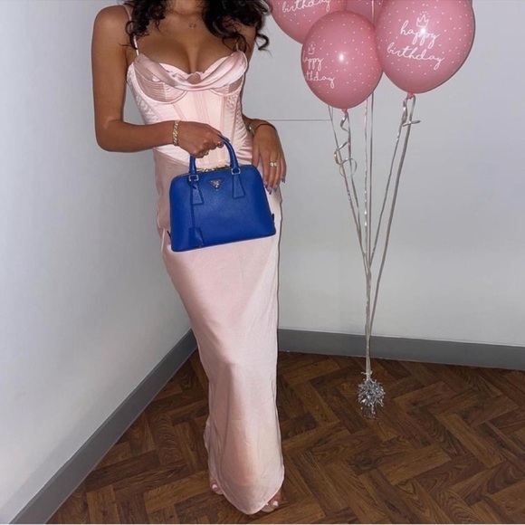 NWOT HOUSE OF CB 'Charmaine' Pink Corset Maxi Dress sz XL plus cup - Picture 2 of 7